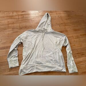 Marika Women L Cream Hoodie Active Sweatshirt Draw String Hood Light Weight